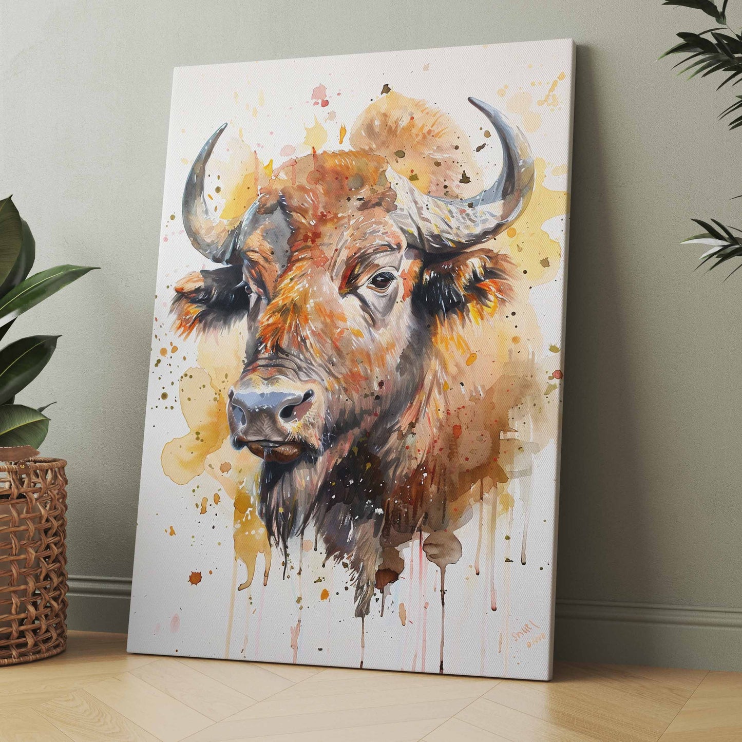 Afrikanischer Büffel Pastel - Poster oder Leinwand