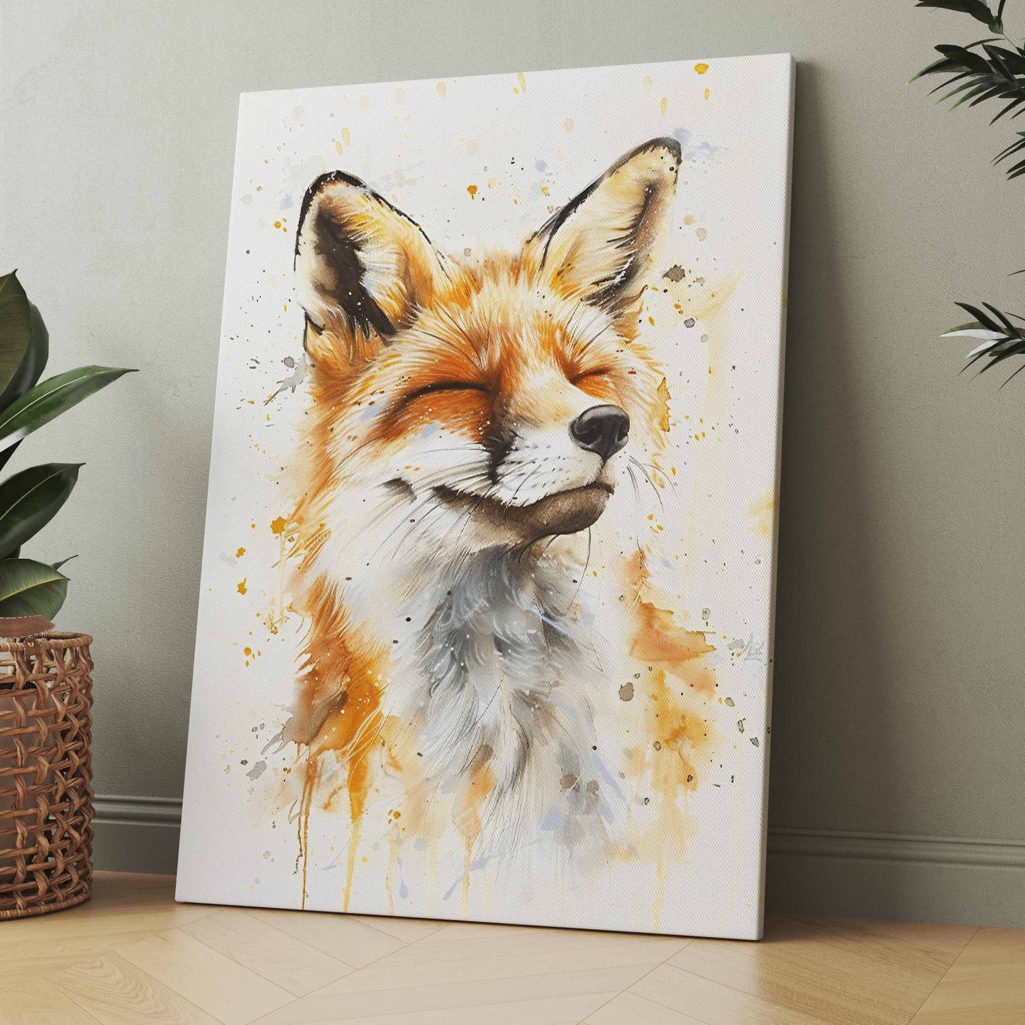 Fröhlicher Fuchs Pastel - Poster oder Leinwand