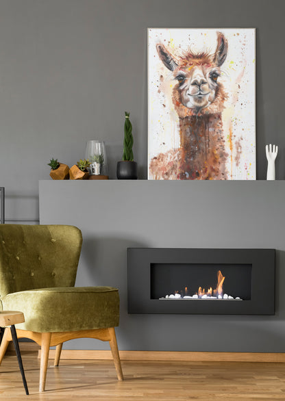 Lama Pastel - Poster oder Leinwand