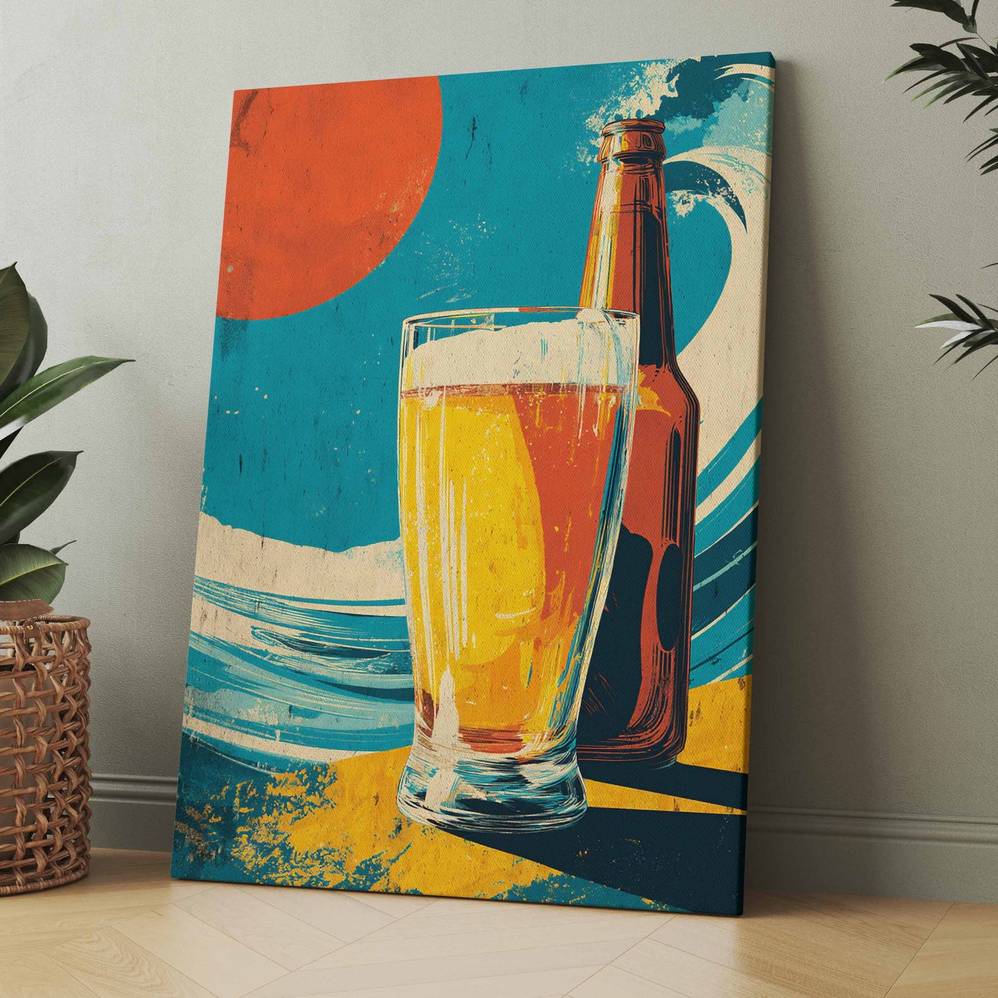 Retro Bier Vintage - Poster oder Leinwand
