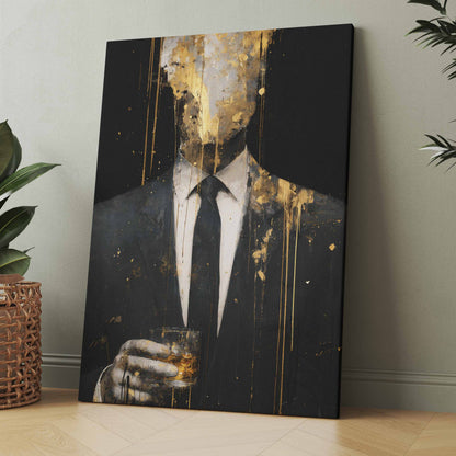 Goldener Mann im Anzug - Poster oder Leinwand
