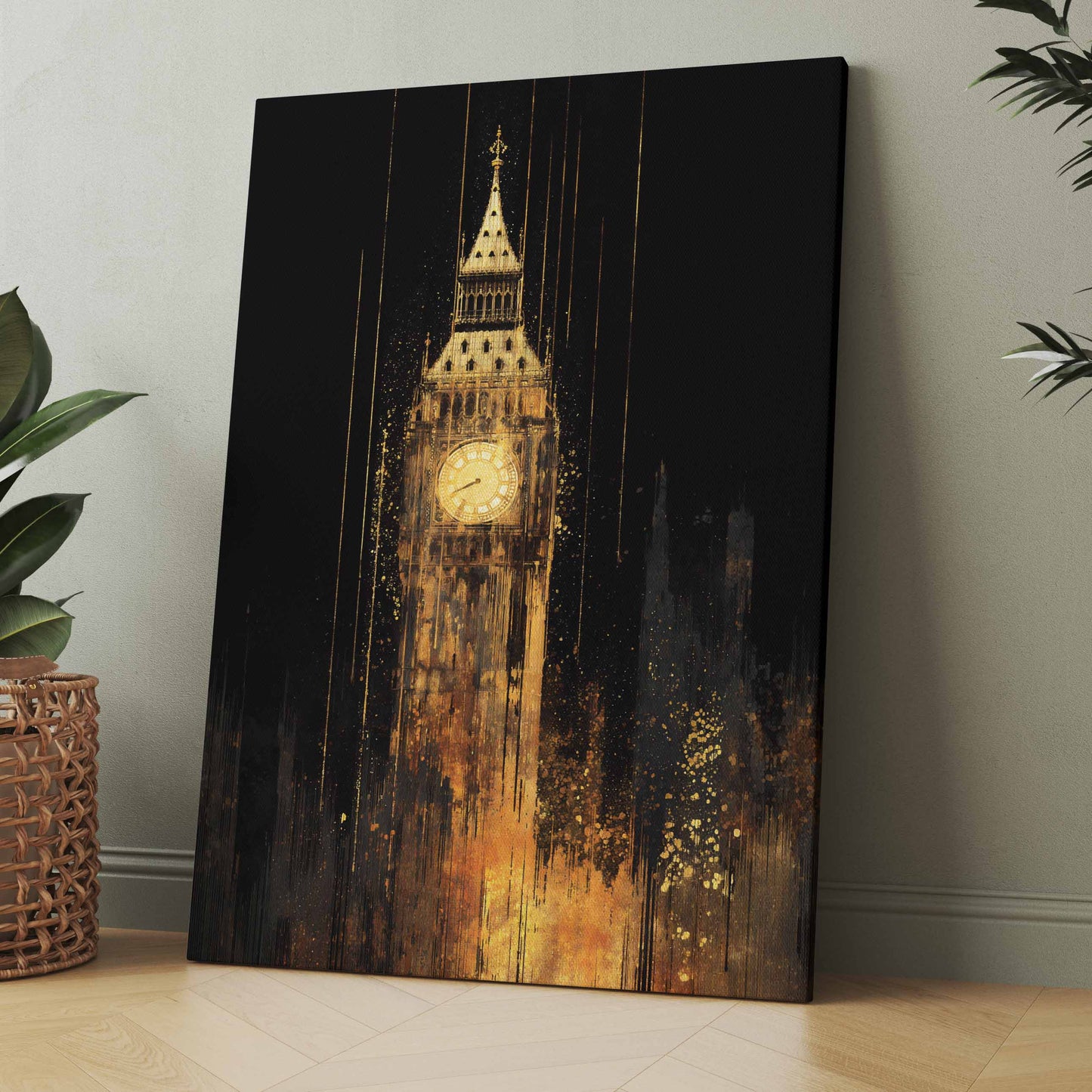 Big Ben in London Gold - Poster oder Leinwand