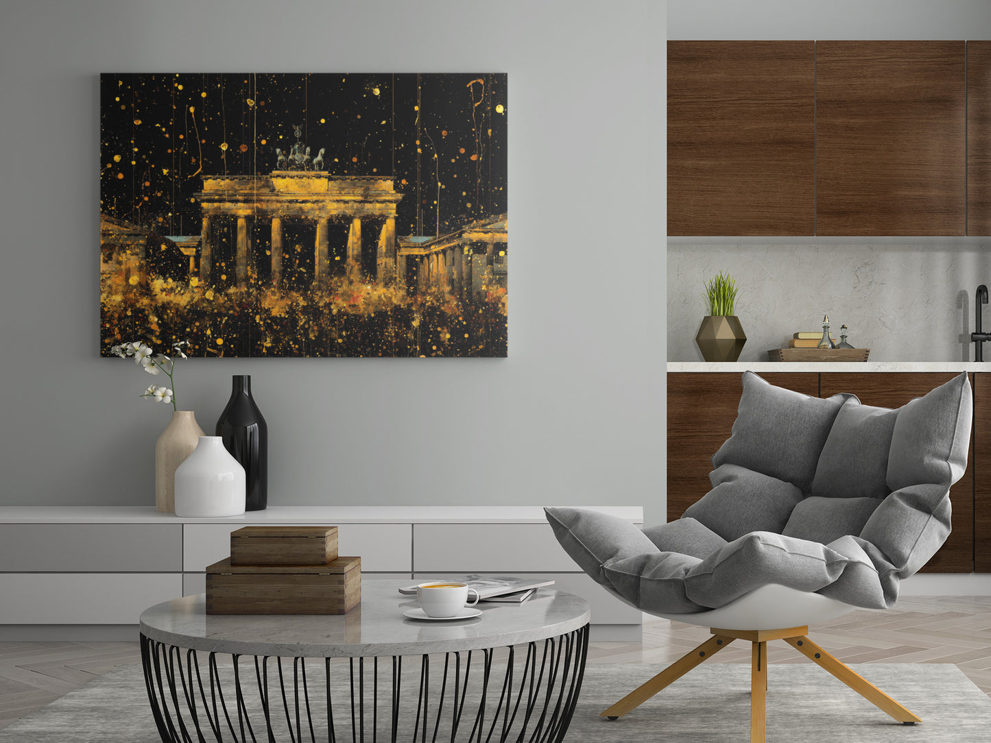 Brandenburger Tor Gold - Poster oder Leinwand