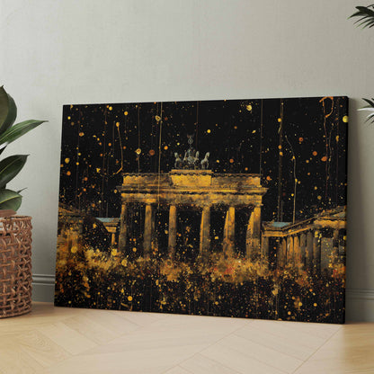 Brandenburger Tor Gold - Poster oder Leinwand