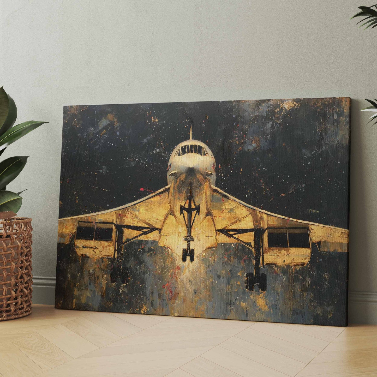 Concorde Flugzeug Gold - Poster oder Leinwand
