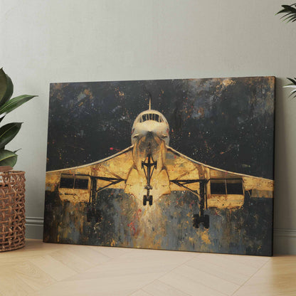 Concorde Flugzeug Gold - Poster oder Leinwand