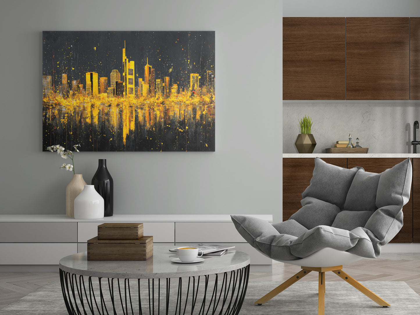 Frankfurt City Skyline - Poster oder Leinwand