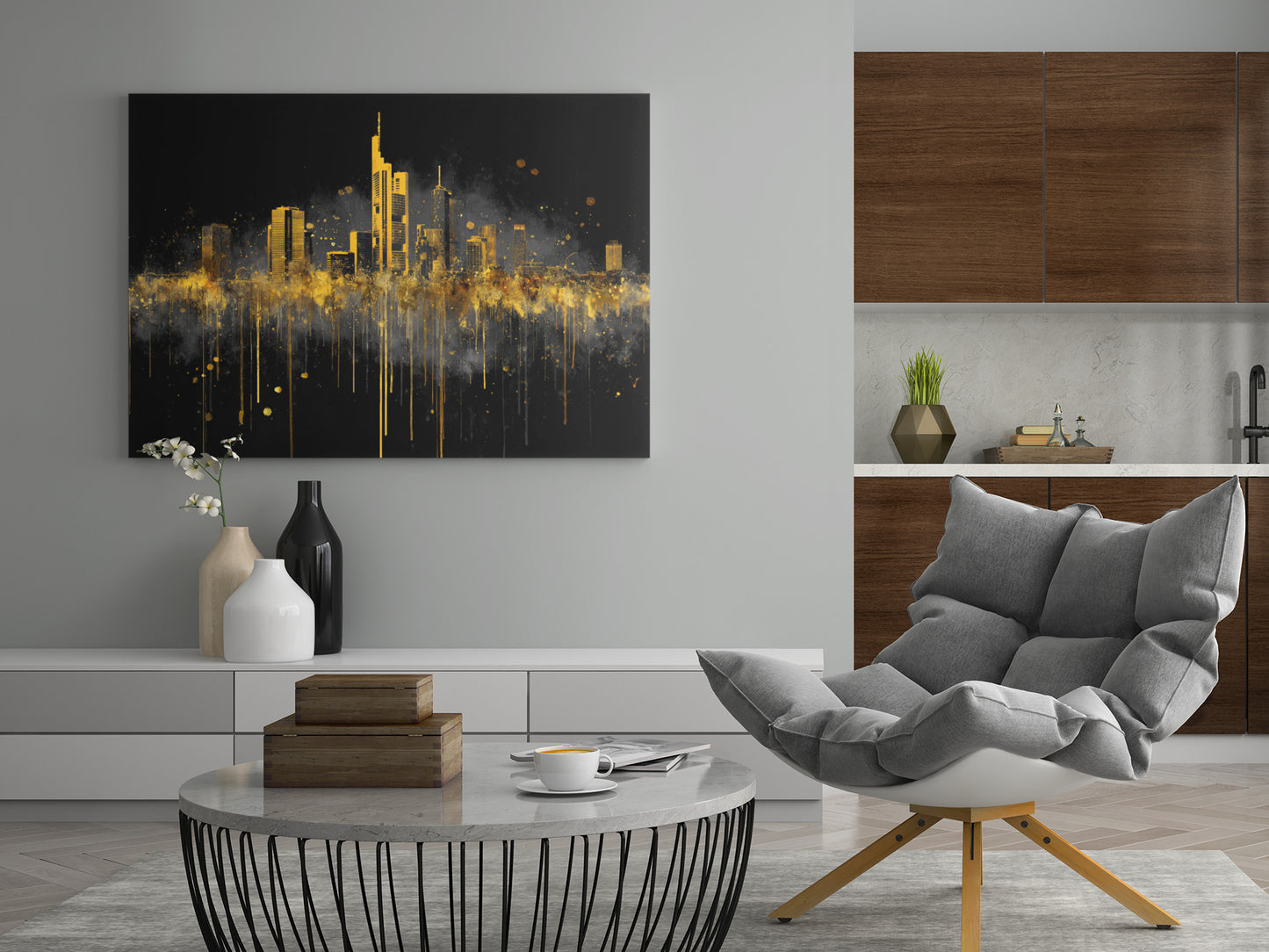 Frankfurter Skyline Mainhattan - Poster oder Leinwand
