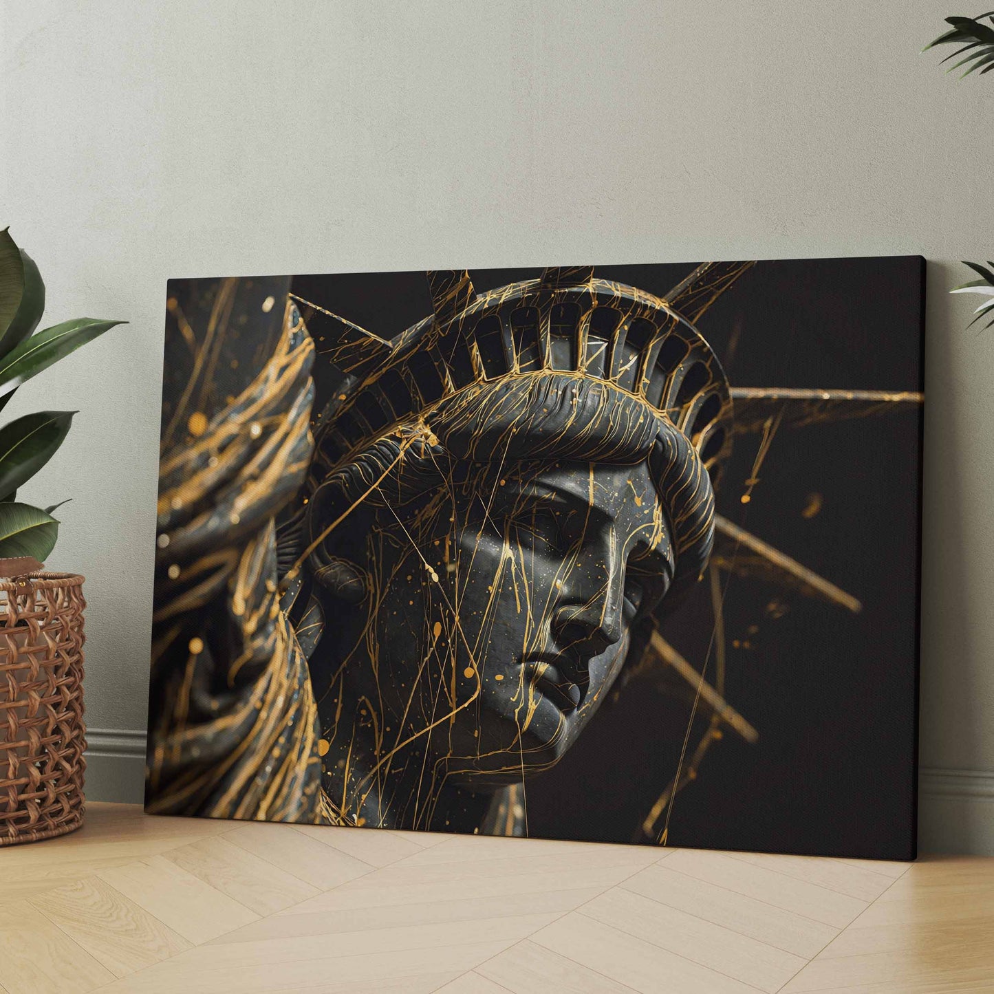 New Yorker Freiheitsstatue Gold - Poster oder Leinwand