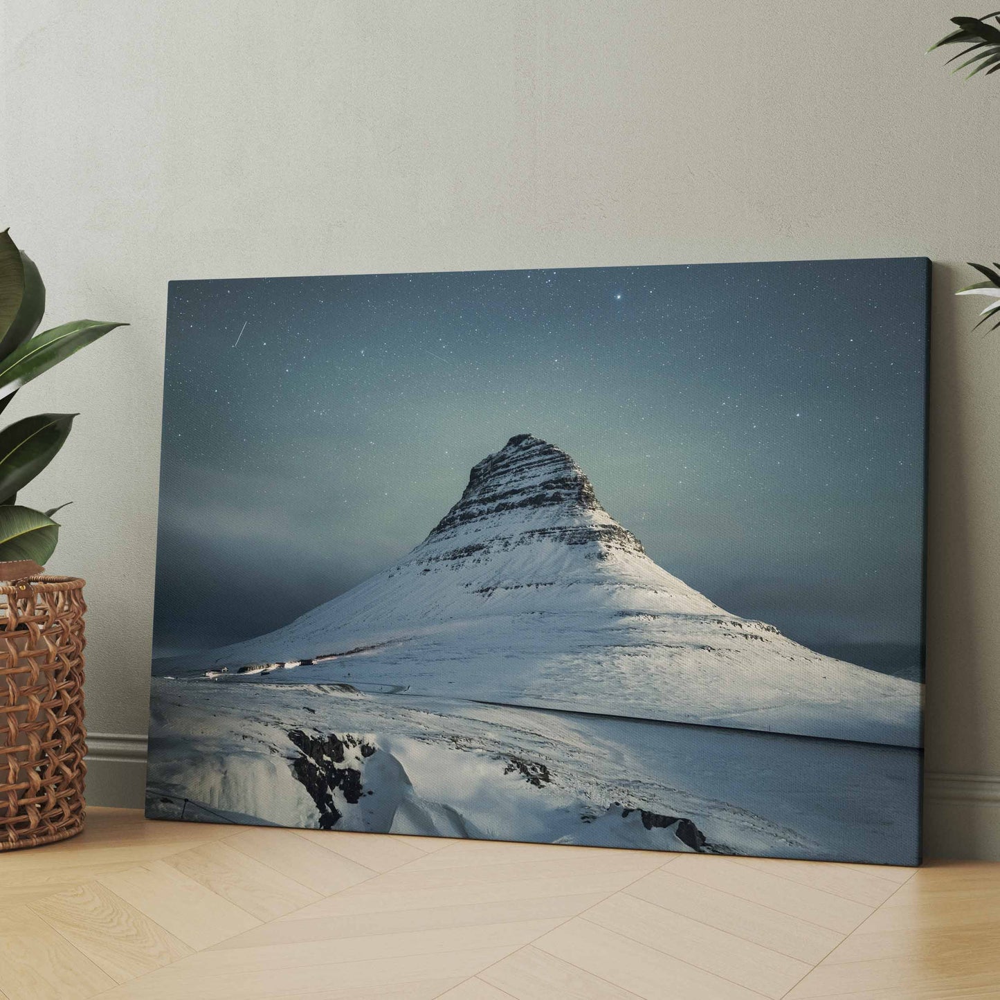Island - Berg bei Nacht - Poster oder Leinwand