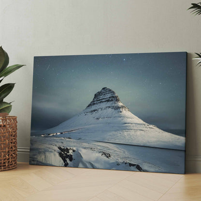 Island - Berg bei Nacht - Poster oder Leinwand