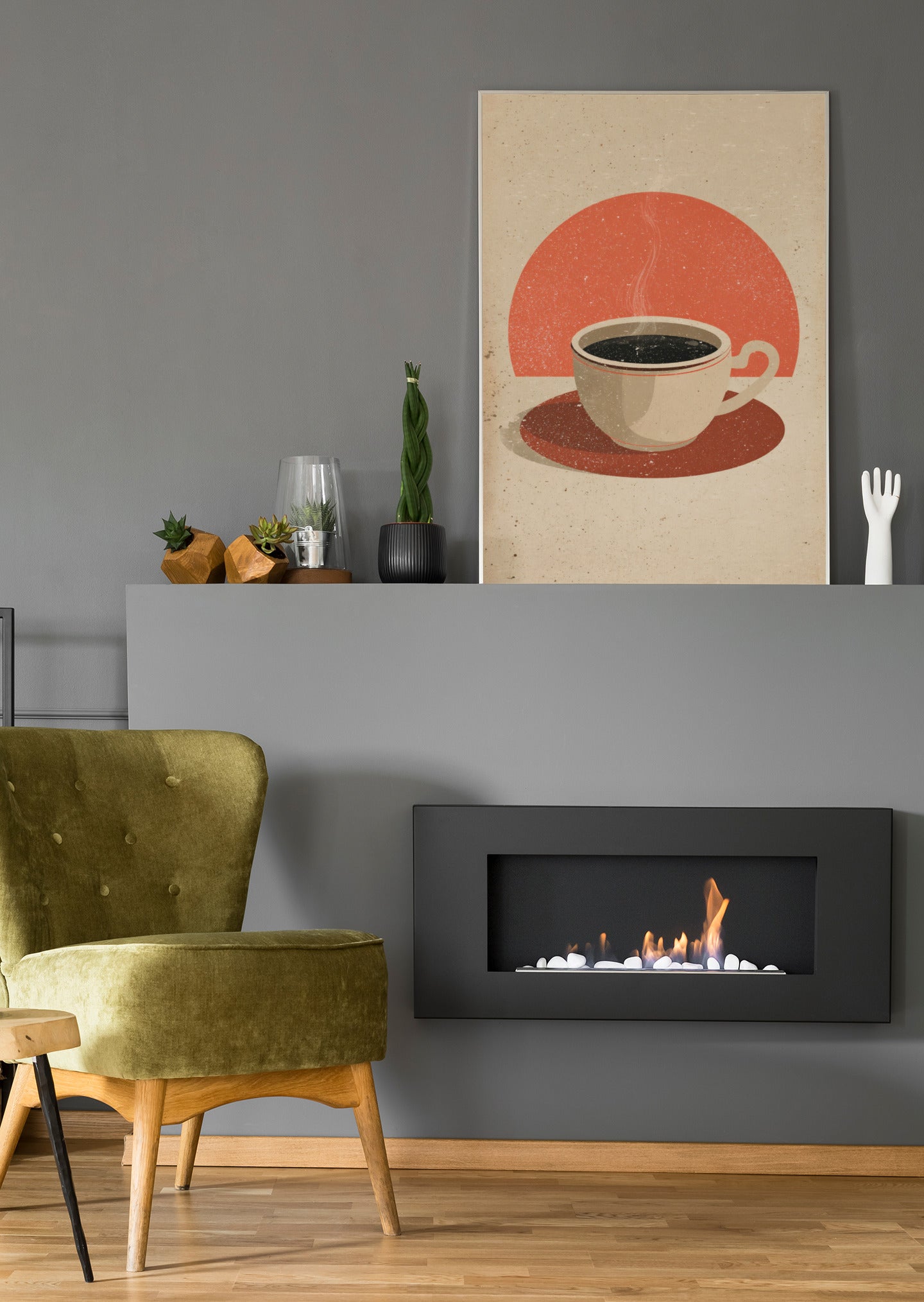 Vintage Kaffee Tasse - Poster oder Leinwand