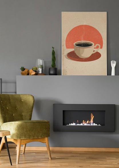 Vintage Kaffee Tasse - Poster oder Leinwand