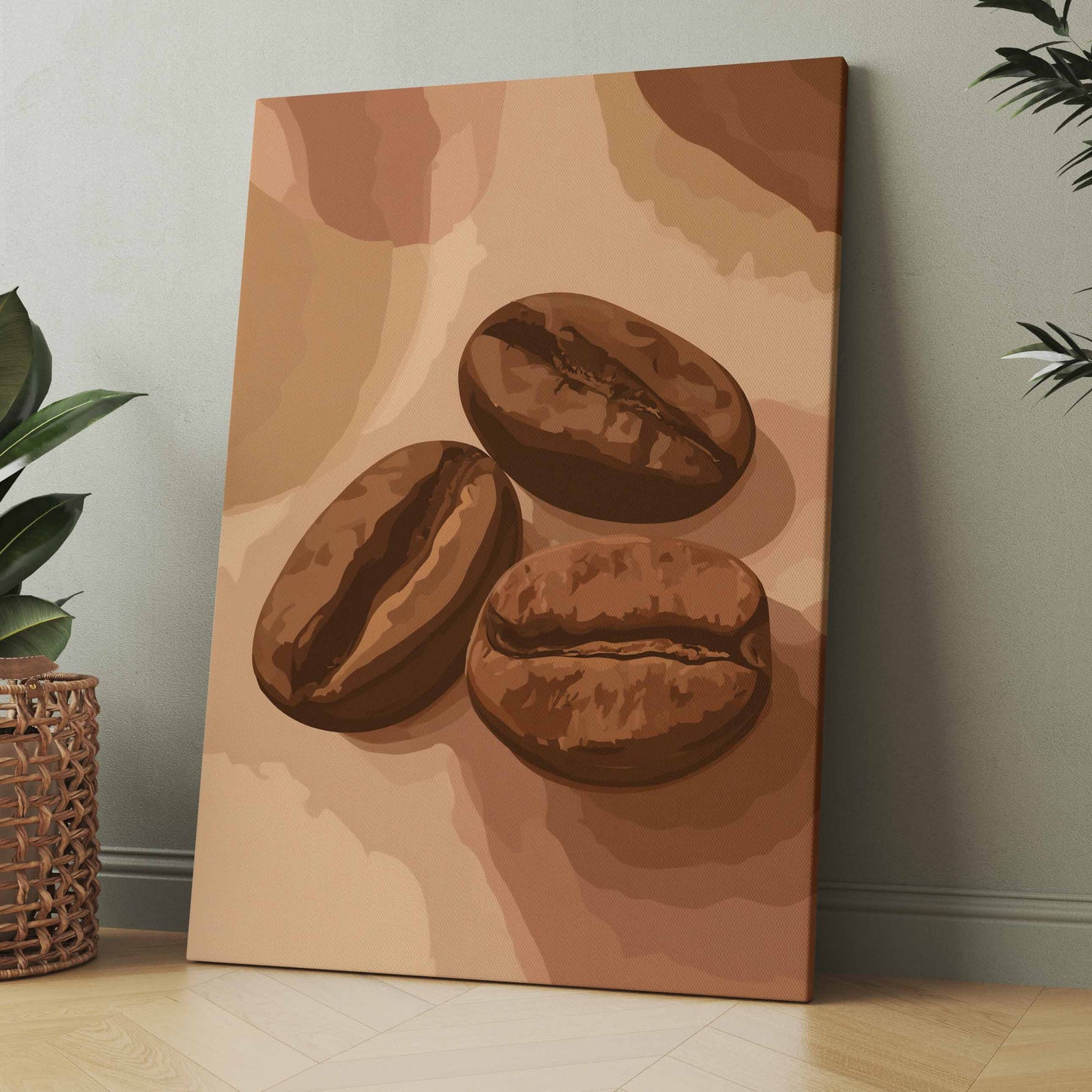 Kaffeebohnen Minimalistic - Poster oder Leinwand