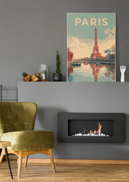 Pariser Eiffelturm Minimalistic - Poster oder Leinwand