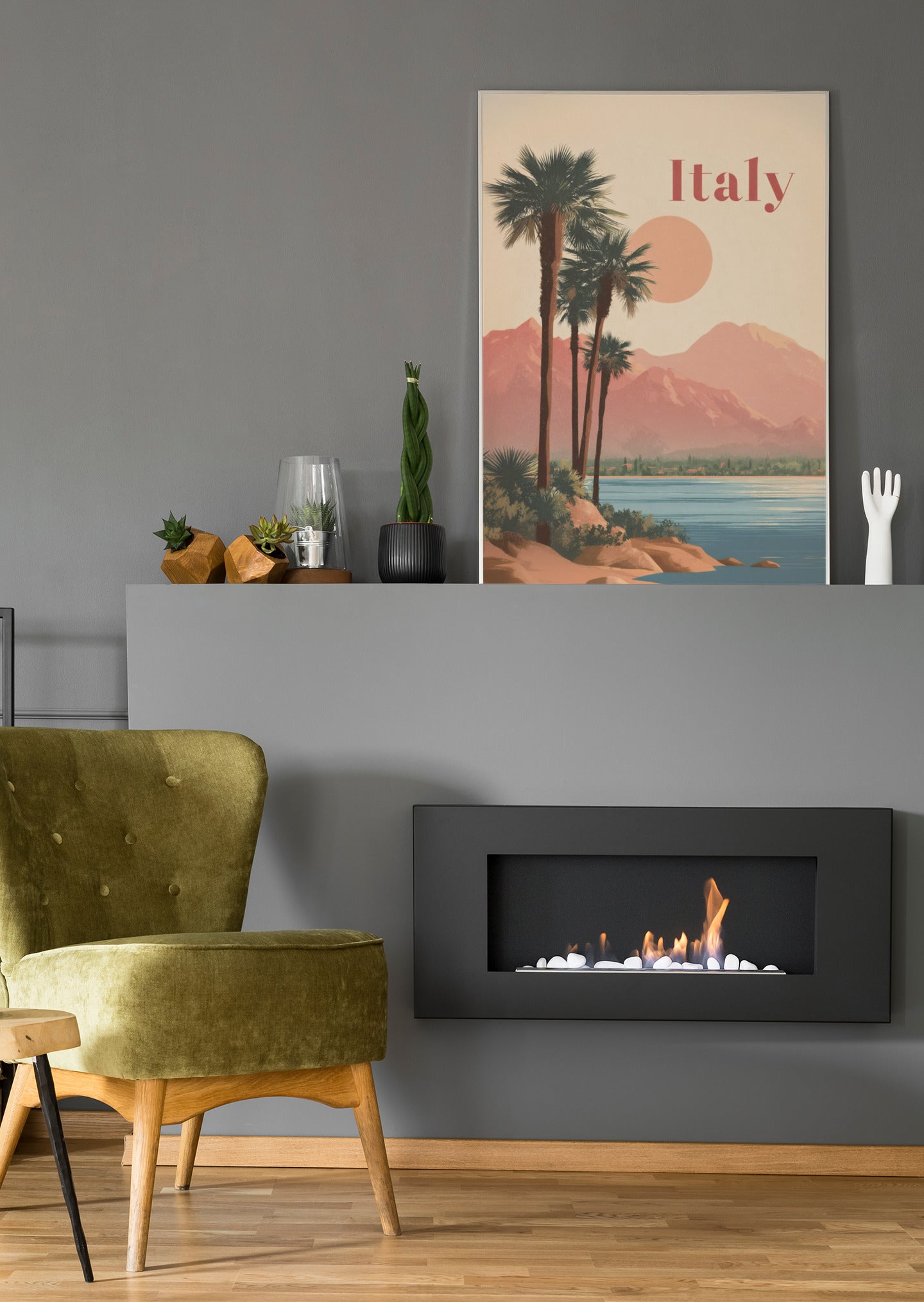 Italien Landschaft Vintage - Poster oder Leinwand
