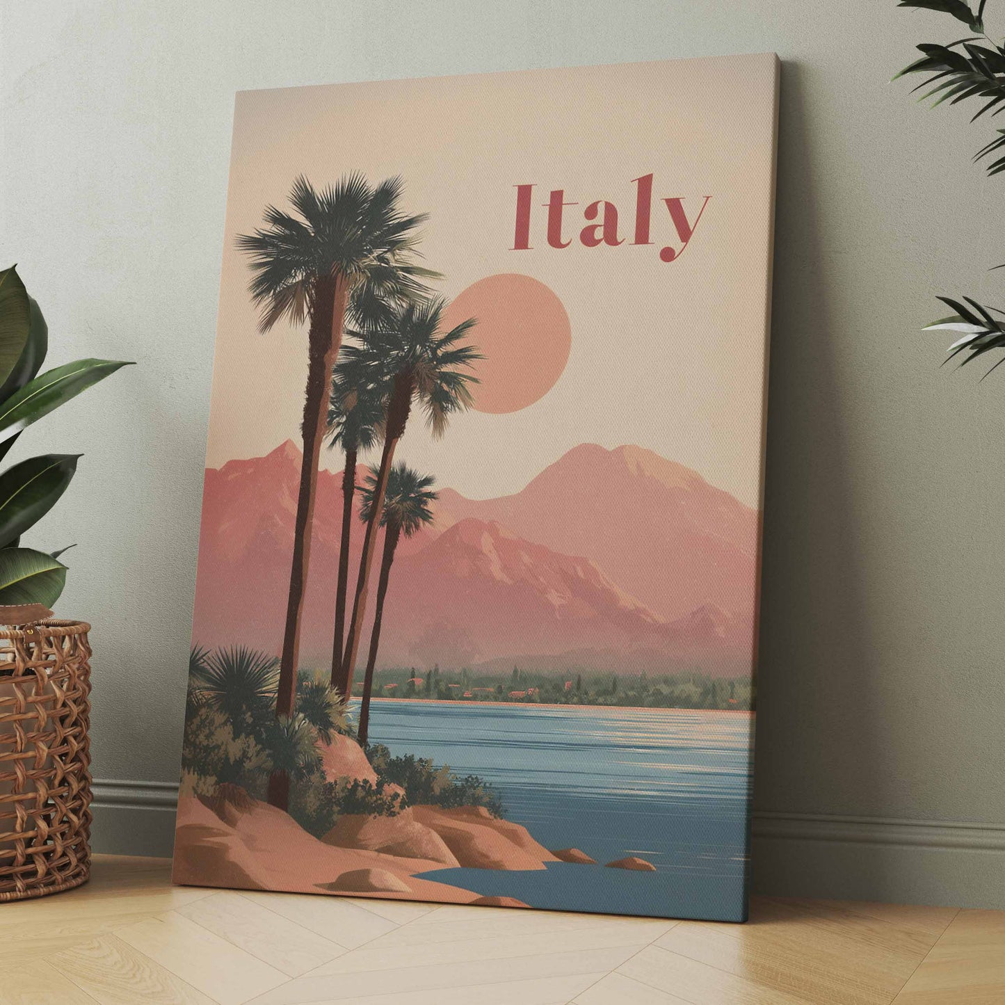 Italien Landschaft Vintage - Poster oder Leinwand
