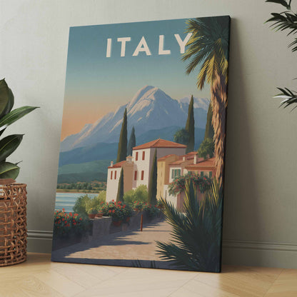 Italien Hütte am See - Poster oder Leinwand