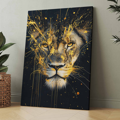 Goldener Löwe Abstrakte Kunst - Poster oder Leinwand