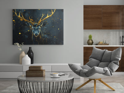 Gold Hirsch Abstrakt - Poster oder Leinwand