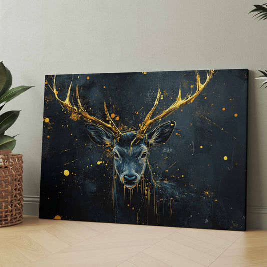 Gold Hirsch Abstrakt - Poster oder Leinwand