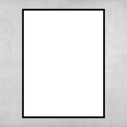 Rahmenbild mit schwarzem Rahmen und weißem Innenfeld, Hochformat